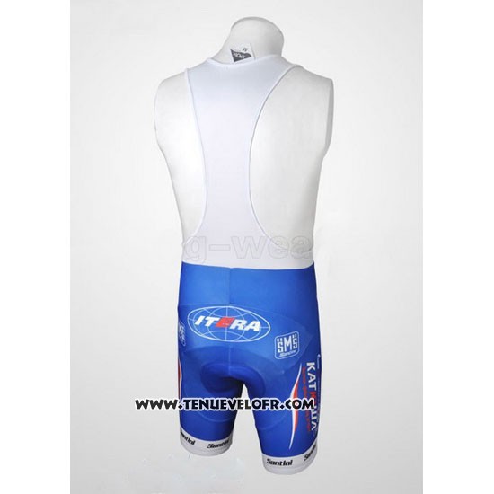 2010 Maillot Ciclismo Katusha Bleu et Bleu Manches Courtes et Cuissard